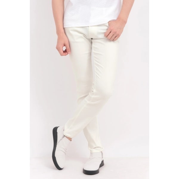 新品TORNADO MARTホワイト スリムフィット コットンパンツ 新品TORNADO MARTホワイト スリムフィット コットンパンツ 新品