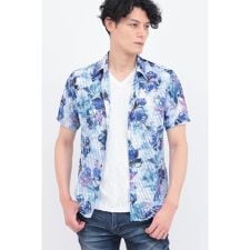 TORNADO MART∴メタルハイビスカスプリント半袖シャツ