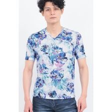 TORNADO MART∴メタルハイビスカスプリント半袖カットソー