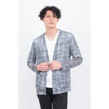 TORNADO MART∴モザイクチェックノーカラーカーデ