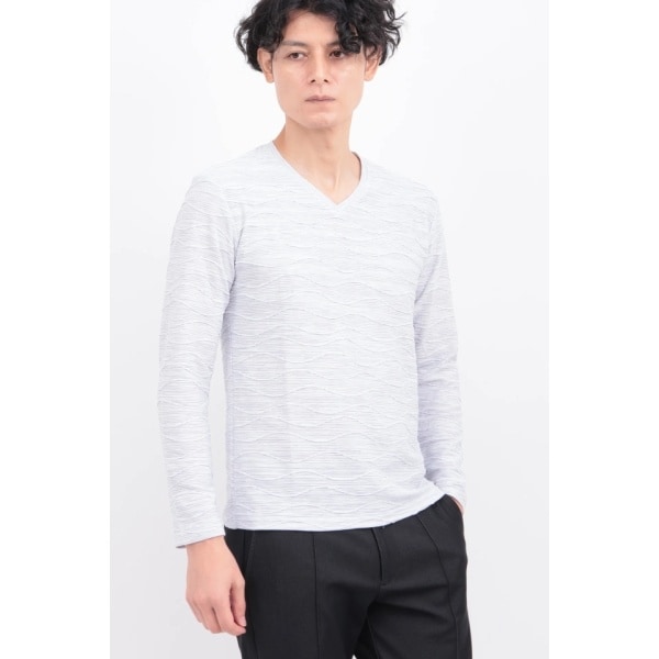 ZERO by TORNADO MART∴ウェーブストームタック天竺Vネック