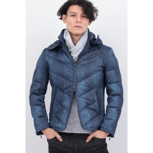 レザーキルティングパデットフーデッドBLZ | ノーアイディー(NO ID