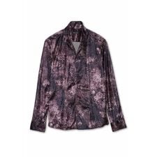 TORNADO MART∴レオパードローズプリントベロアシャツ