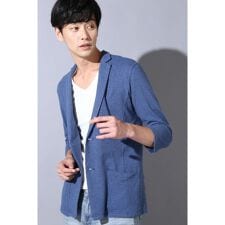 HIGH STREET∴ワッフル7分袖テーラーカーディガン