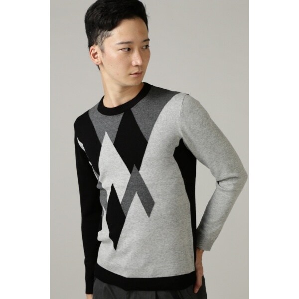 Maison Margielaアーガイル柄クルーネックニット セール】TOMORROWLAND tricot シルク アーガイル クルーネックニット