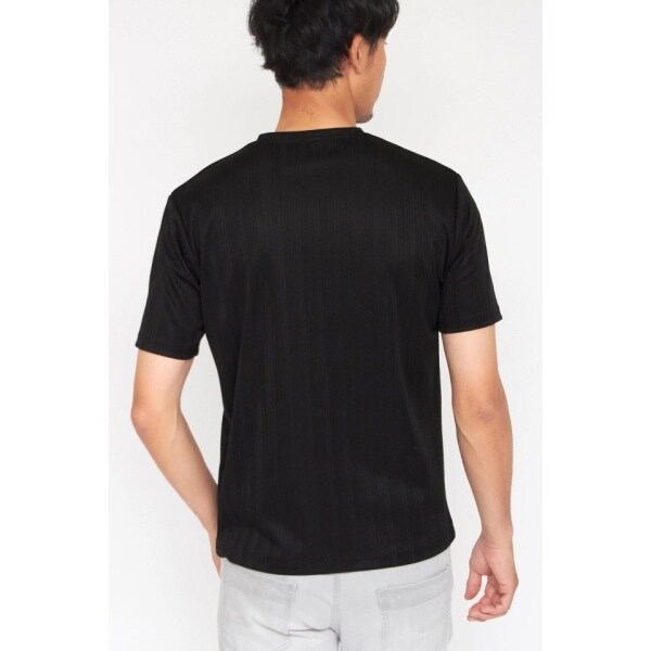 HIGH STREET∴ABSランダム針抜きテレコ半袖Vネックカットソー