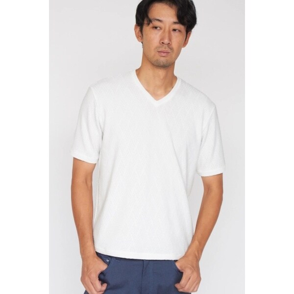 ブリスタージャガードＶネックＴシャツ TETEHOMME｜テットオム ブリスタージャガードVネックTシャツ