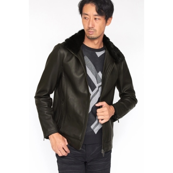 新品 近い美品 TWELVE トルネードマート 同社 9万円程 羊革 ジャケット TORNADO MART∴スタンドウォッシュドレザーブルゾン | トルネード