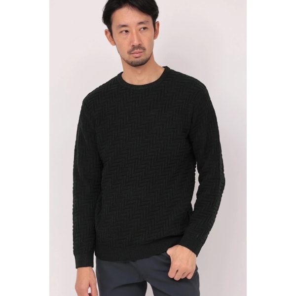 HIGH STREET∴ケーブルモールリンクスクルーネックニット | ハイ