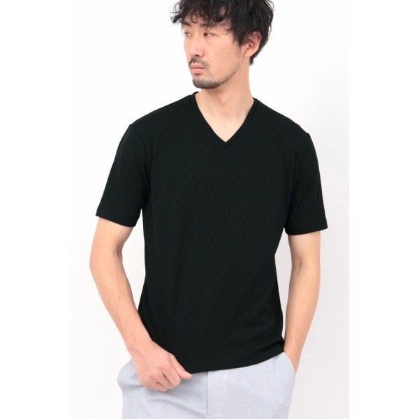 HIGH STREET∴バイヤスチェックJQ半袖Vネックカットソー | ハイ