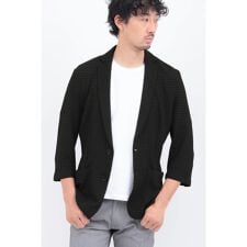 HIGH STREET∴４WAYエアリーバーク柄リンクス７分袖ジャケット