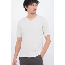 HIGH STREET∴シルキーリブVネック半袖カットソー