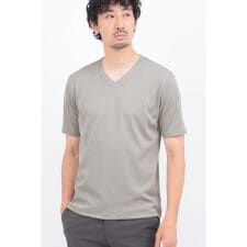 HIGH STREET∴シルキーリブVネック半袖カットソー