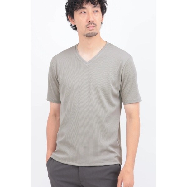 HIGH STREET∴チェーンストライプクルーネック半袖カットソー ハイストリート HIGH STREET HIGH STREET∴チェーンストライプ