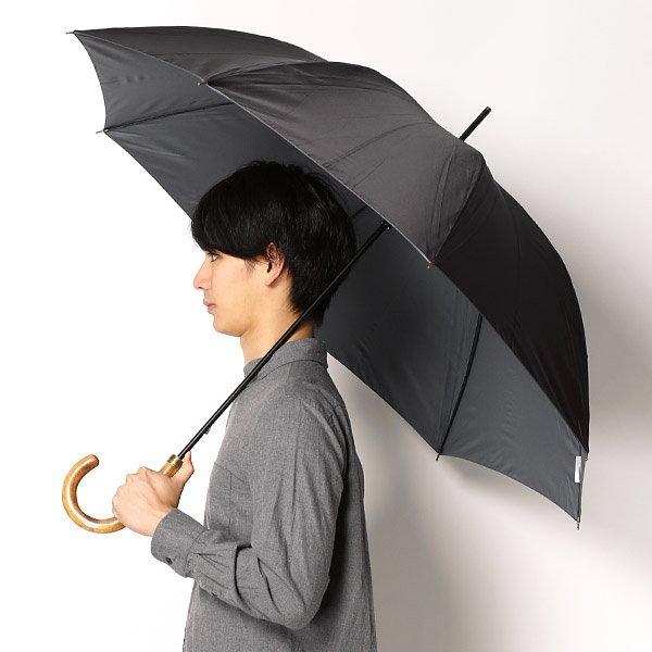 雨傘（長傘）【手開きタイプ／グラス骨／軽量】無地（メンズ 