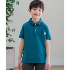 【100-130cm】カノコ バックブル 半袖ポロシャツ