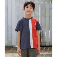 【100-130cm】50/2 トリコストライプ 切替Tシャツ