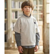 【100-130cm】バックブル ミニ裏毛 半袖トレーナー