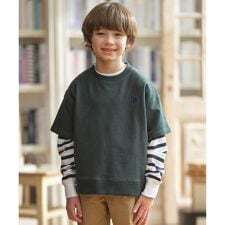 【100-130cm】バックブル ミニ裏毛 半袖トレーナー