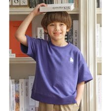 【140-170cm】バックブル ミニ裏毛 半袖トレーナー