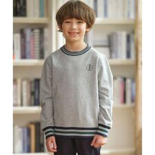 【100-130cm】トリコリブコンビボーダー ミニ裏毛 トレーナー