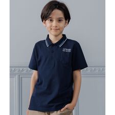 【100-130cm】ダブルライン カラー 半袖ポロシャツ