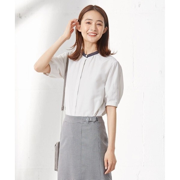 2023年度 J.PRESS ライトタンブラー バンドカラー ブラウス J.PRESS LADIES - 2023年度 J.PRESS ライトタンブラー バンドカラー