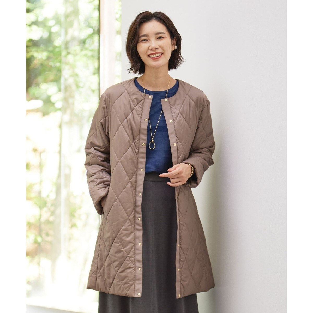 J.PRESS M【洗える】高密度タフタ 薄手キルティング ロング コート 洗える】高密度タフタ キルティング ロング コート | Jプレス(J