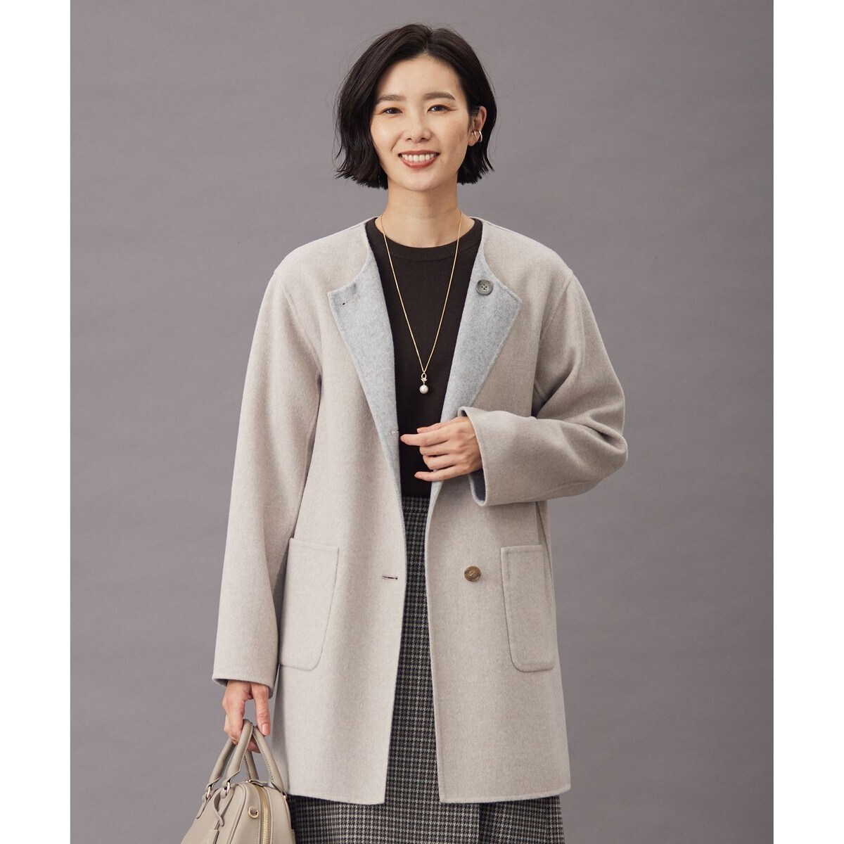 リバーシブル】ウールナイロン リバー ミドル コート | Jプレス(J