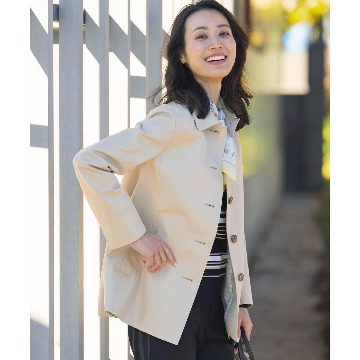 WEB限定カラーあり・撥水】80/2 T/C ツイル ステンカラー ショート