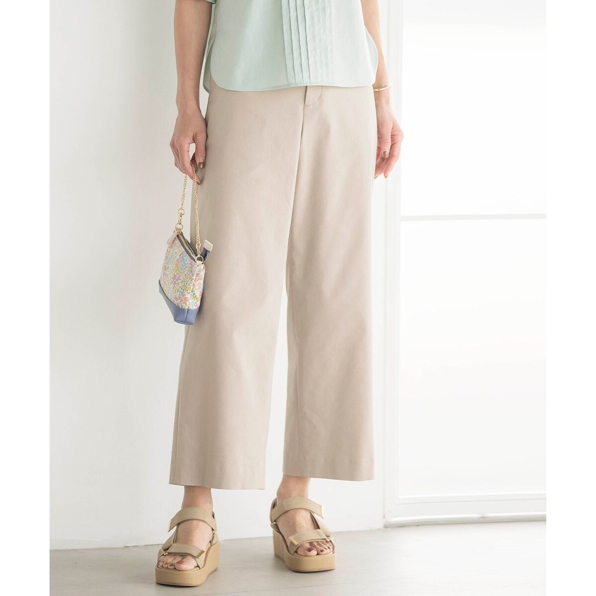 洗える】リネンストレッチ ワイド パンツ | Jプレス(J.PRESS