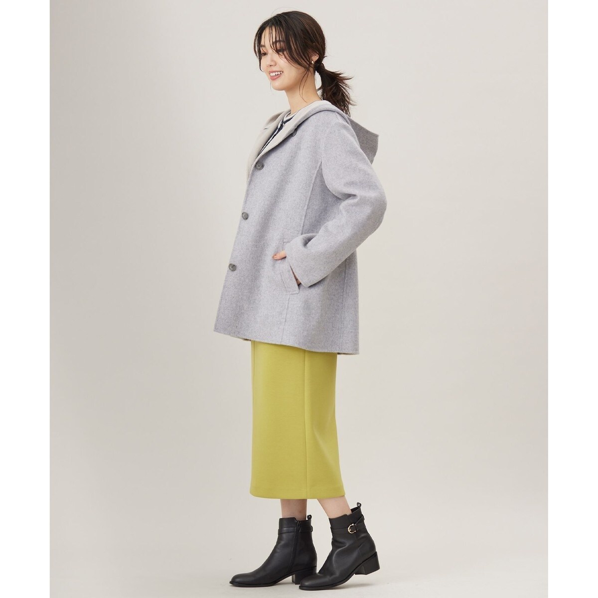 ウールナイロンリバー フード付き コート | Jプレス(J.PRESS