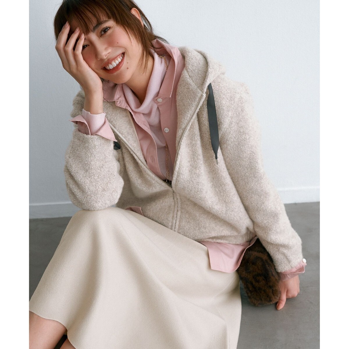 【J.PRESS】パイルジャージー ジップアップ パーカーブルゾン WEB限定カラーあり】パイルジャージー ジップアップ パーカー