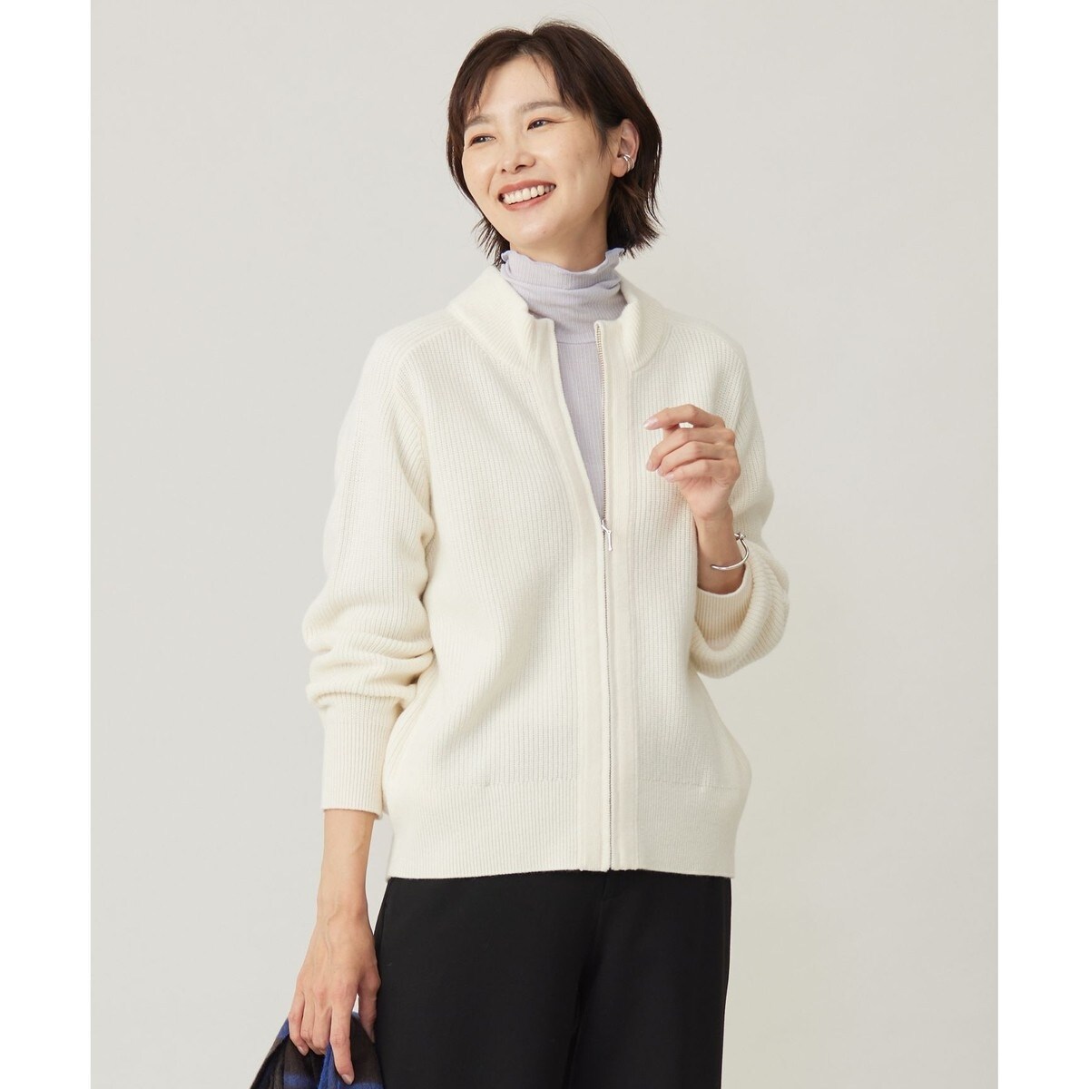 【洗える】Cotton Acetate パネルボーダー プルオーバー ニット 洗える】Cotton Acetate パネルボーダー プルオーバー ニット