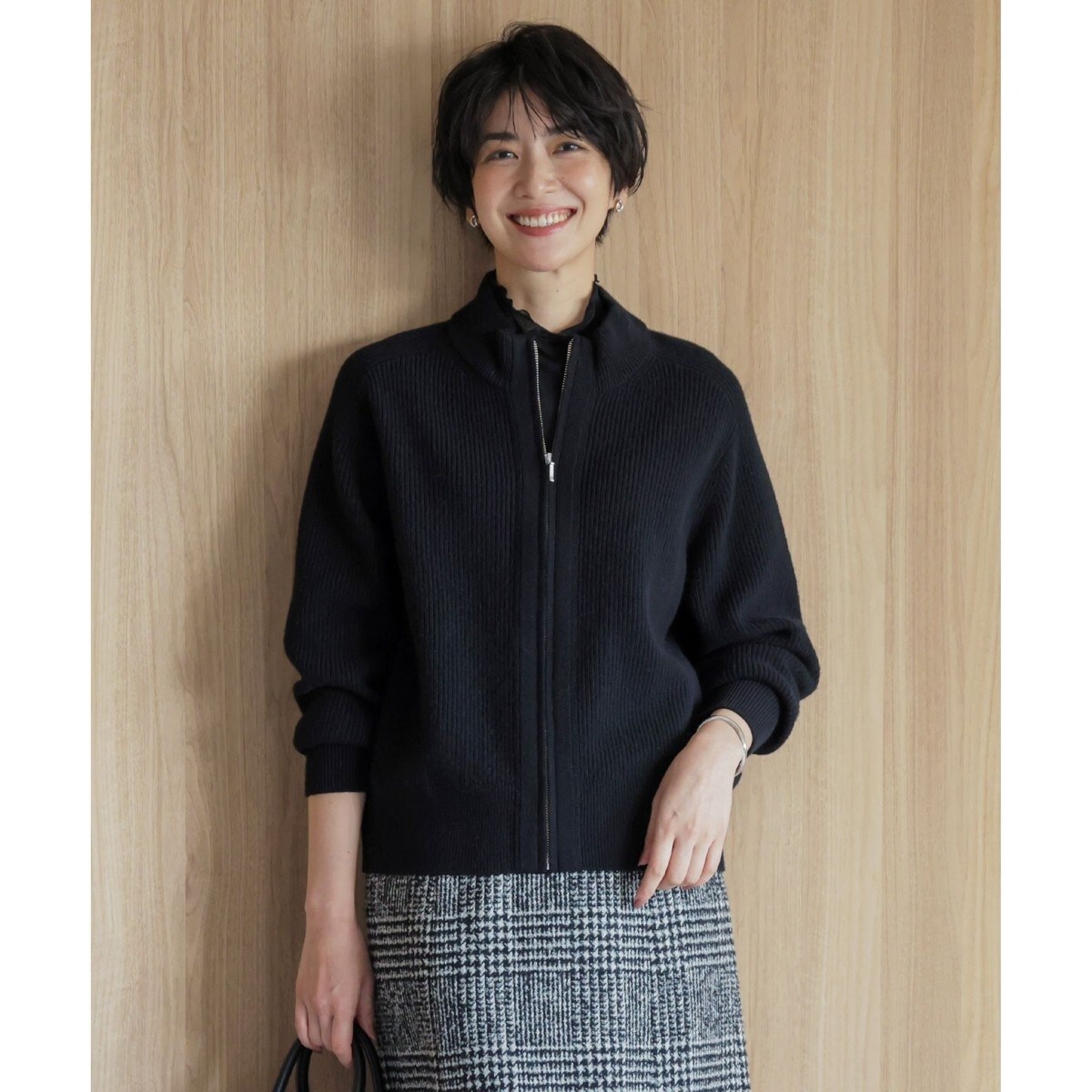 032*新品 ジェイプレス レディース【洗える】BOUCLE ニット アウターM 洗える】BOUCLE BLOUSON ニット アウター | Jプレス(J.PRESS