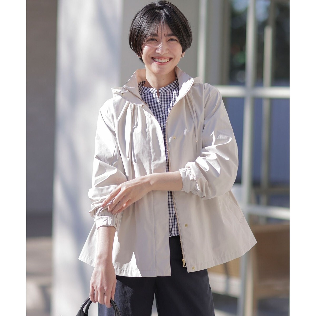 ジェイプレス　【撥水・洗える】Artirosa テントライン ショート丈 コート J.PRESS｜【撥水・洗える】Artirosa テントライン ショート丈