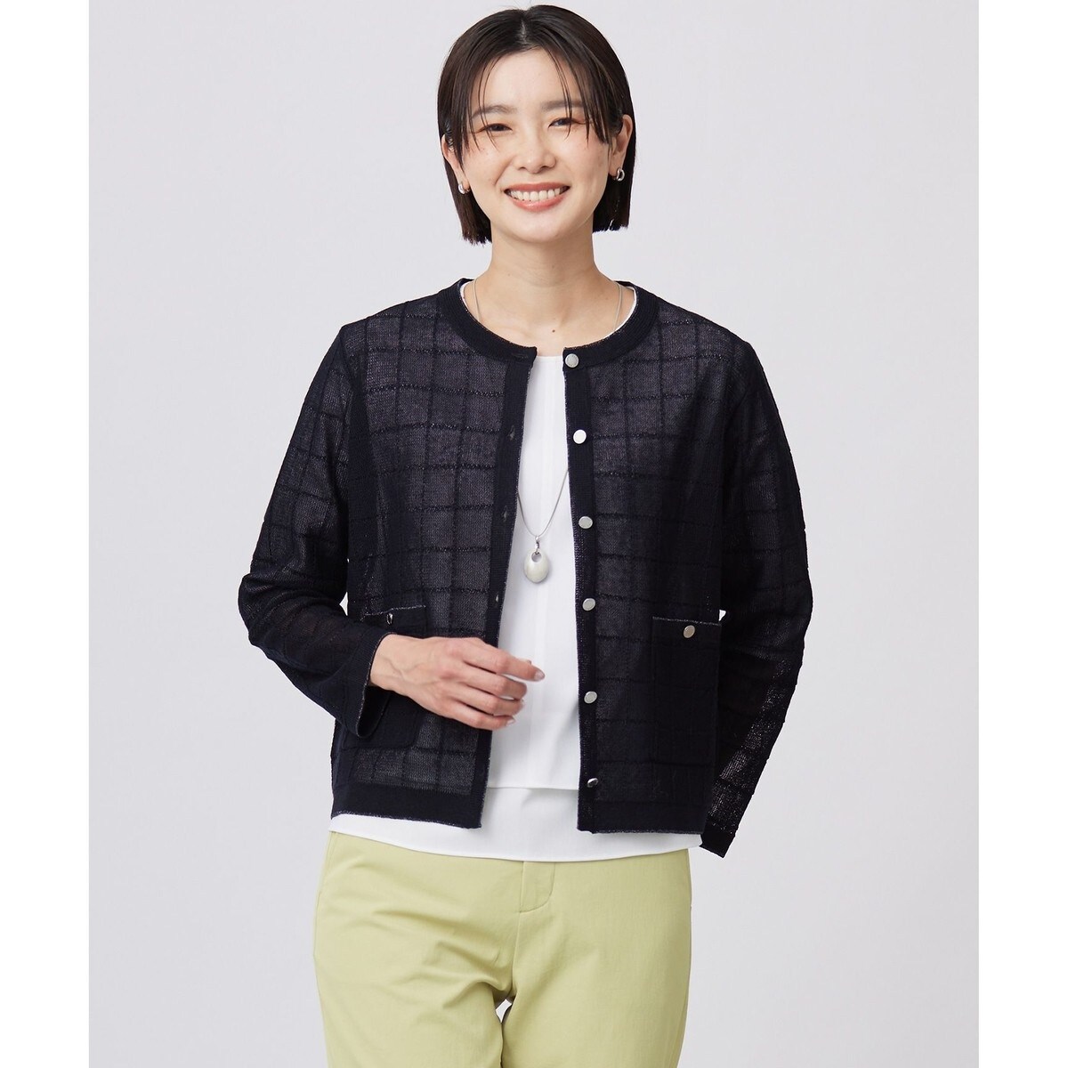 【洗える】MIX COLOR SLUB ケーブル ニット 洗える】MIX COLOR SLUB ケーブル ニット / J.PRESS LADIES S