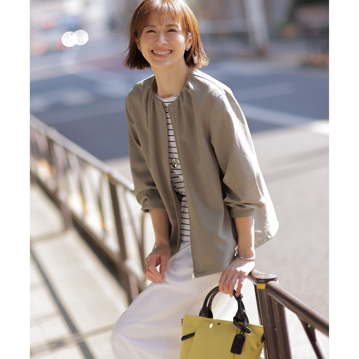 WEB限定】パイルジャージー ノーカラー ブルゾン | Jプレス(J.PRESS