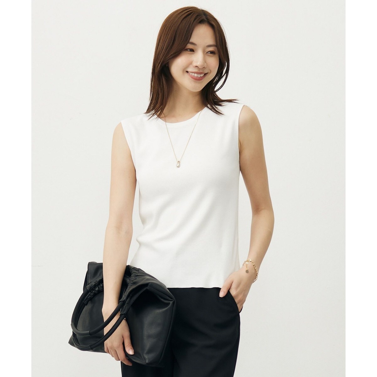 Brooks Brothers / ブルックス ブラザーズ コットン スクエアラウンドネック タンクトップ コットン スクエアラウンドネック タンクトップ | Brooks