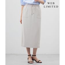 【WEB限定カラーあり・洗える・接触冷感・吸水速乾】Lightジョーゼット ナロー スカート