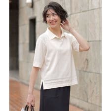 【洗える】COTTON POLYESTER ニットポロ