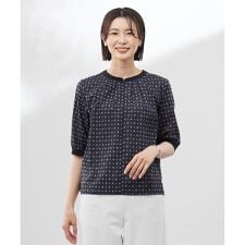 【洗える】ジオメトリックプリント ブラウス