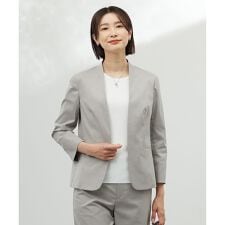 【セットアップ対応・洗える・撥水】コットンFITTY ノーカラー ジャケット