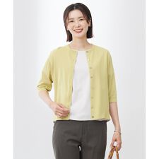 【洗える・抗菌防臭】COTTON ACETATE DRY クルーネック カーディガン