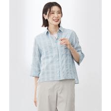 Ｊプレス(J.PRESS)の【洗える】SHEER チェック シャツ ブラウス