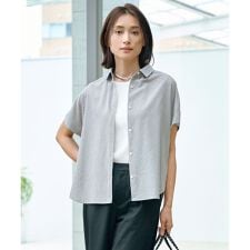 【洗える】SHEER ギンガム シャツ ブラウス