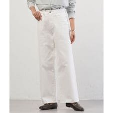 【洗える】BASIC STRETCH DENIM ワイド ストレート デニム