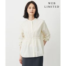 【WEB限定・洗える】ストライプ シャーリング ブラウス