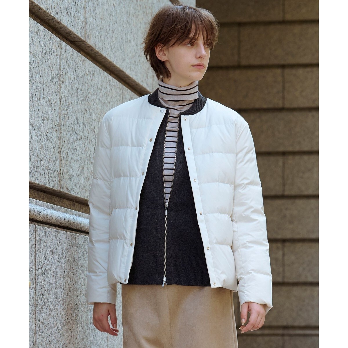 【最終価格】FENNEL☆ノーカラージャケット ライトアウター Vin｜ノーカラーダブルジャケット | Rakuten Fashion(楽天ファッション