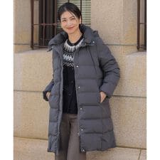 【洗える・2way】タフタダウン ロング丈 コート